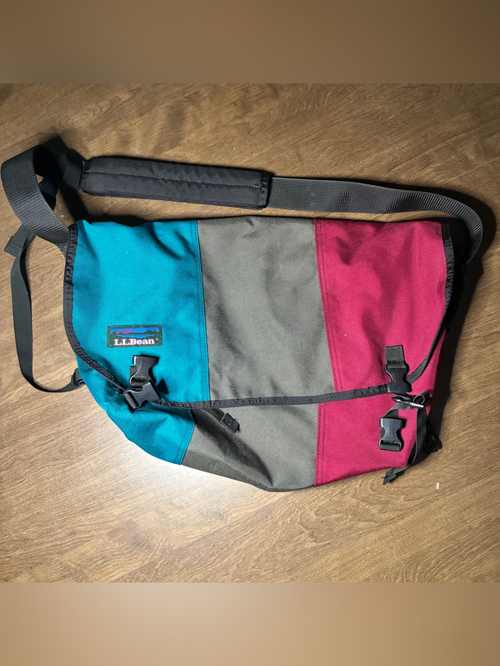 Timbuk2 X Ll Bean Messenger Crossbody Bag Purple Blue Gray Used Good Condition